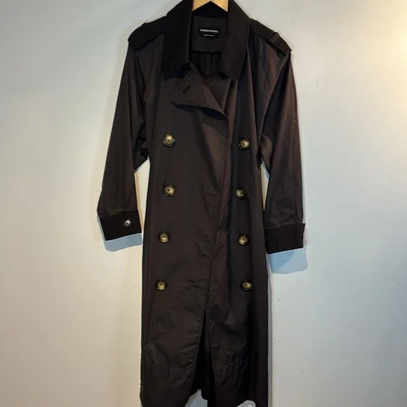 Sonia Rykiel black double breasted trench coat/raincoat size large - Picture 12 of 12
